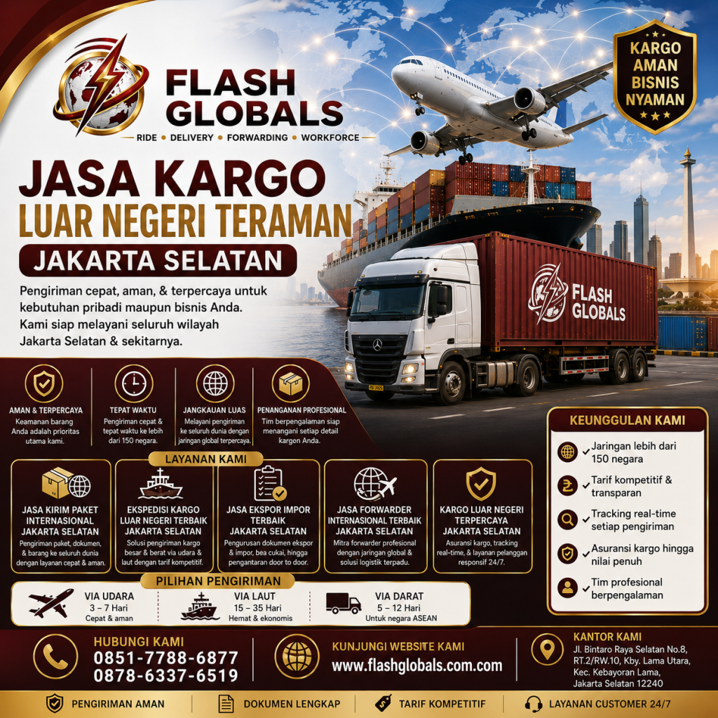 Jasa Kargo Luar Negeri Teraman Jakarta Selatan