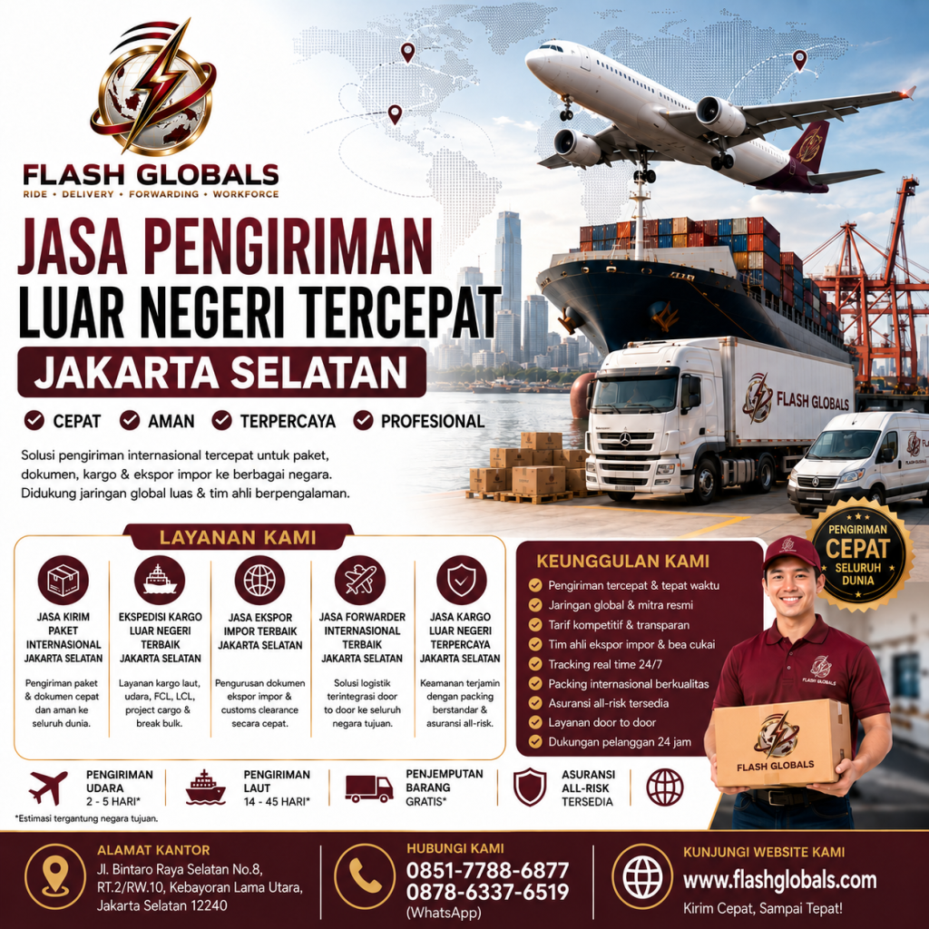Jasa Pengiriman Luar Negeri Tercepat Jakarta Selatan